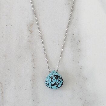 The Nugét Turquoise Birthstone Necklace, Silver, 2 of 7