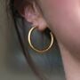 Matte Gold Plated Hoop Earrings, thumbnail 1 of 5