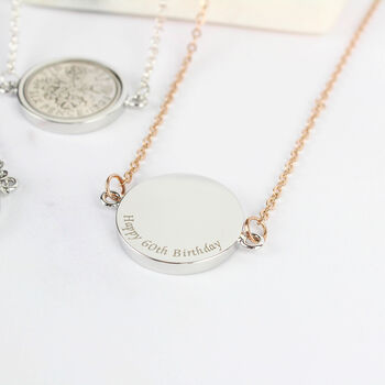 Personalised 60th Birthday Sixpence Coin Necklace, 8 of 12