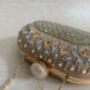 Gold Embroidered Oval Clutch Bag, thumbnail 7 of 9