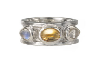 Sterling Silver Mixed Gemstone Drum Ring, 4 of 9