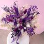 Deep Purple Dried Flower Bouquet With Gypsophila, thumbnail 1 of 5