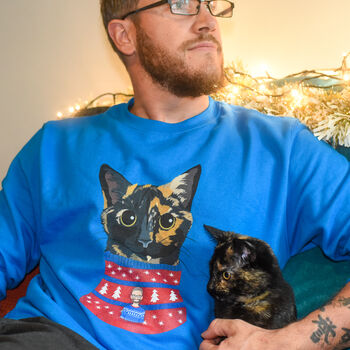 Funny Cat Dad Christmas Jumper Personalised, 11 of 12
