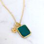 The Duo Green Onyx Necklace, Gold Plated, thumbnail 4 of 11