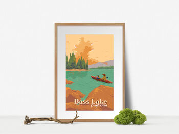 Bass Lake USA Travel Poster Art Print, 4 of 8