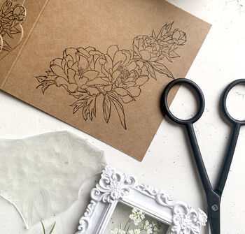 Peony Floral Rubber Stamp, 10 of 10