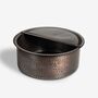 Dark Solid Copper Pedicure Bowl With Footrest, Hammered 350 Mm Diameter, thumbnail 2 of 5