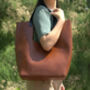 Genuine Leather Designer Tote Handbag, thumbnail 3 of 9