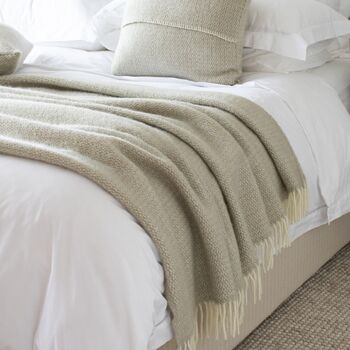 Extra Large Putty Woven Wool Throw, 3 of 3