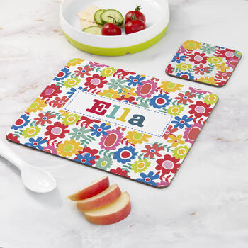 Personalised Girl's Patterned Placemat Set, 2 of 12