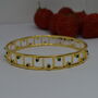 Green Onyx Gold Bangle Bracelet: Sterling Silver, thumbnail 4 of 4