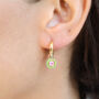 Lime Green And Pink Enamel Hoop Earrings, thumbnail 3 of 8