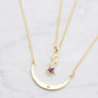 Gold Colour Double Space Necklace, thumbnail 2 of 2