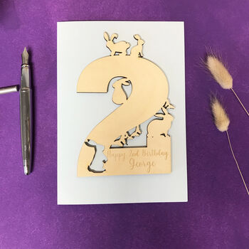 Personalised Age Rabbits Birthday Card, 2 of 5