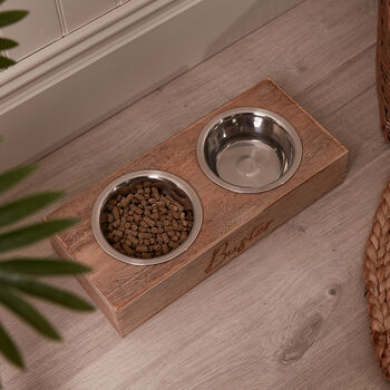 Personalised Wooden Dog Bowls Feeding Station, 3 of 8