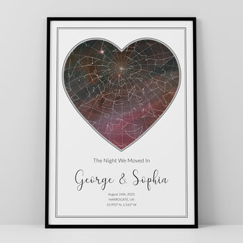 The Night We Moved In Personalised Star Map Print New Home Gift, 5 of 12
