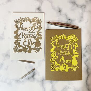 Personalised Age Birthday Card Papercut Keepsake, 2 of 10