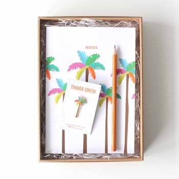 Tropical Palm Tree Stationery Gift Set, 2 of 10