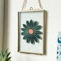Flower Power Green Daisy Embroidery Framed Artwork, thumbnail 1 of 6