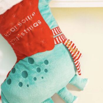 Personalised Dinosaur Christmas Stocking, 2 of 4