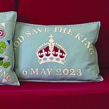 God Save The King Wool Coronation Cushion, 3 of 5