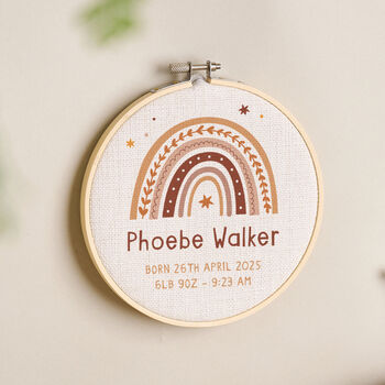 Personalised Rainbow Design New Baby Hoop, 2 of 4