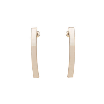 Gold Plated Curve Bar Earrings, 3 of 7