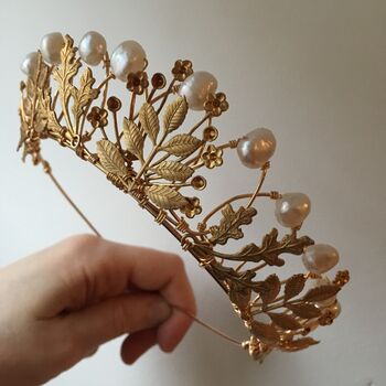 The Agatha Crown Oak Leaf Pearl Tiara, 2 of 12