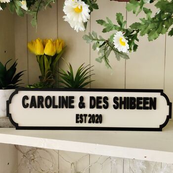 Personalised Wedding Anniversary Name Wooden Roadsign, 10 of 12
