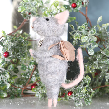 Christmas Mouse Couple Decoration, Set Of Two, 5 of 6