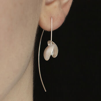 Long Silver Seed Pod Earrings, 3 of 4