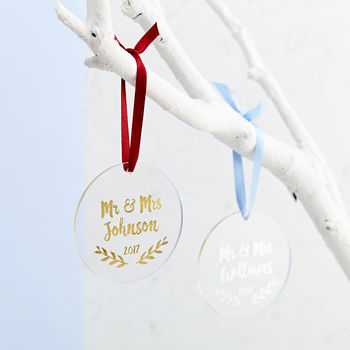 Mr And Mrs First Christmas Decoration Gift Set, 2 of 6