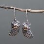 Angel Wing Earrings 925 Silver And 18 Ct Gold, thumbnail 1 of 4