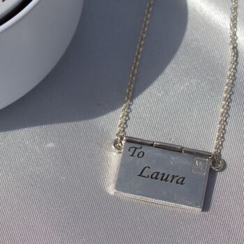 Personalised Envelope And Letter Silver Necklace, 2 of 7