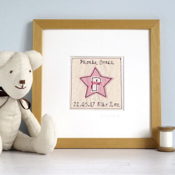 Personalised New Baby Girl / Christening Picture Gift, 3 of 12
