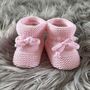 Pink Knitted Baby Booties, thumbnail 1 of 8