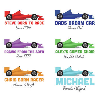 Personalised Race Car Cushion Gift For Him Boys Room, 2 of 2