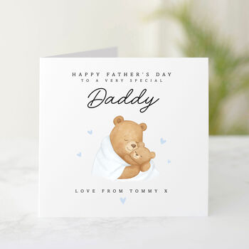 Personalised Cute Bear Father's Day Card, 3 of 7