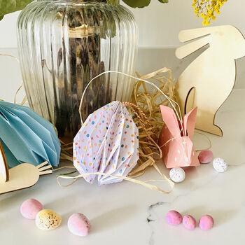 Fold Your Own Origami Easter Egg Hanging Decorations, 4 of 7