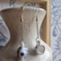 Tea Set Ceramic Silver Plated Drop Earrings, thumbnail 5 of 7