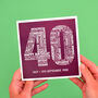 Personalised Name And Date 40th Birthday Card, thumbnail 2 of 3