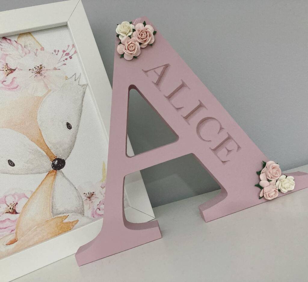 Wooden Letters Nursery Decor New Baby Gift, 1 of 8