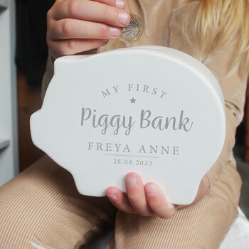 Personalised Baby's First Piggy Bank, 4 of 4