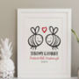Personalised Wedding Print Bees, thumbnail 1 of 5