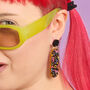 80's Style Memphis Pattern Acrylic Earrings, thumbnail 1 of 6
