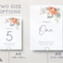 Coral Wedding Table Numbers, thumbnail 2 of 4