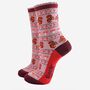 Women's Bamboo Socks Red Squirrel Fair Isle, thumbnail 2 of 5