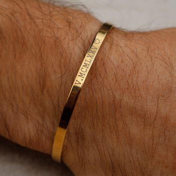 Gold Colour Personalised Cuff Bracelet, 6 of 8