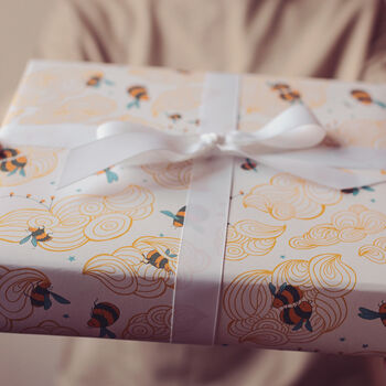 Luxury Wrapping Paper 'Bumble Bee' Print, 3 of 4
