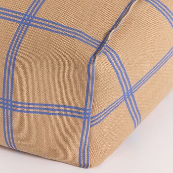 Vibes Armchair Beanbag Brown Blue Windowpane, 2 of 4